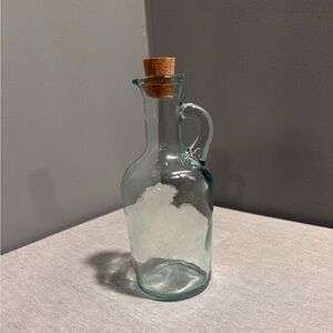 Green Tinted Glass Bottle with Cork Stopper